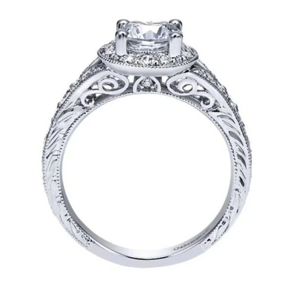 🌸Round Shiny CZ Noble Silver Wedding/Engagement Ring for Women, K808 - Picture 6 of 10